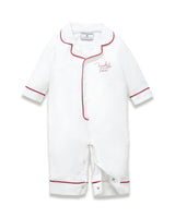 Baby's Twill Classic Romper in White with 'Made with Love' Embroidery