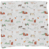 Cotton Muslin Swaddle Blanket - Farmyard