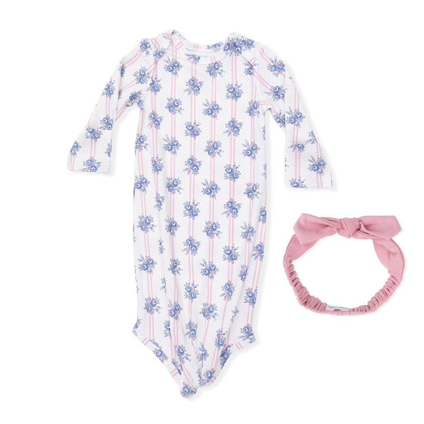 Stripe Dot Roses - Knotted Gown and Headband