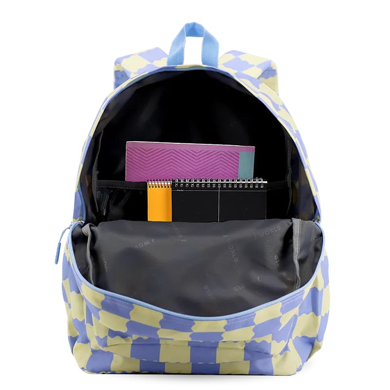 Oz Daypack Backpack with Doodle Large Pencil Case in Wiggle Blue