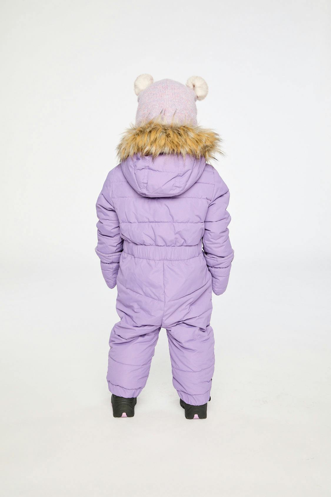 Baby Original One Piece Puffy Snowsuit With Removable Mittens And Boots Violet