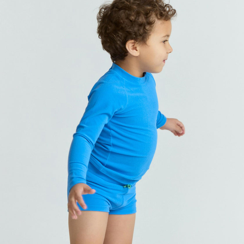 unisex deep sea blue terry rashguard