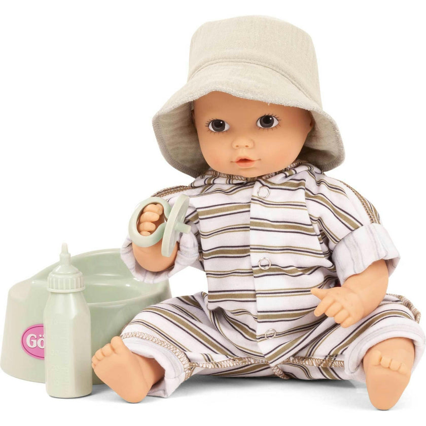 Aquini Girl Urban Stripes 13" Baby Doll Waterproof with Potty and Accessories