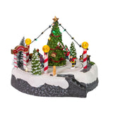 Kurt Adler 7-Inch Battery-Operated Musical LED Ice Rink with Tree Table Piece