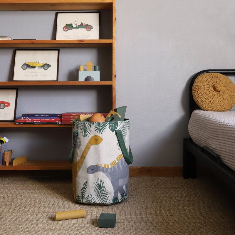 Little Deep Blue Hand-Printed Storage Basket