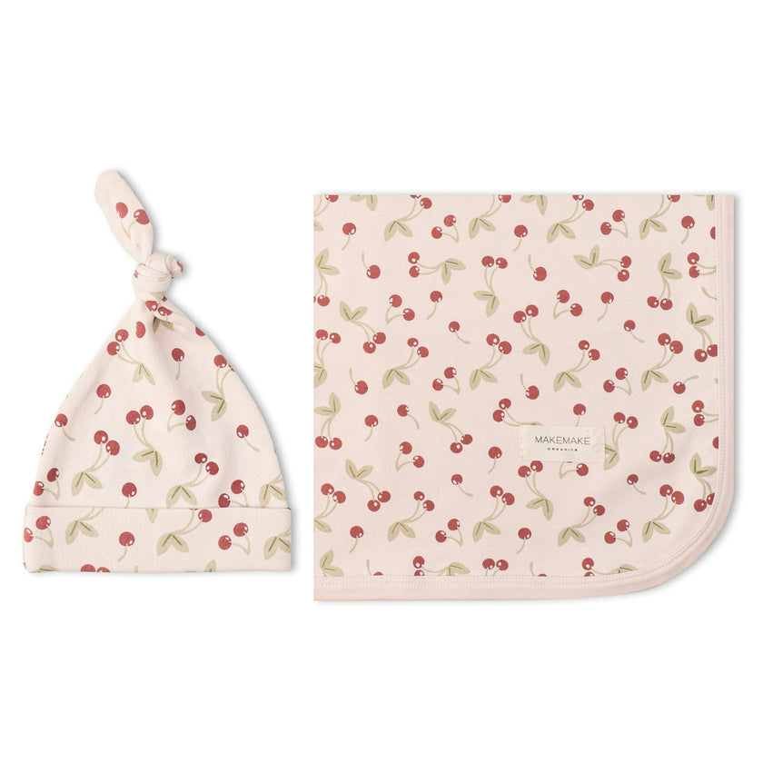 Organic Swaddle Blanket & Hat Set