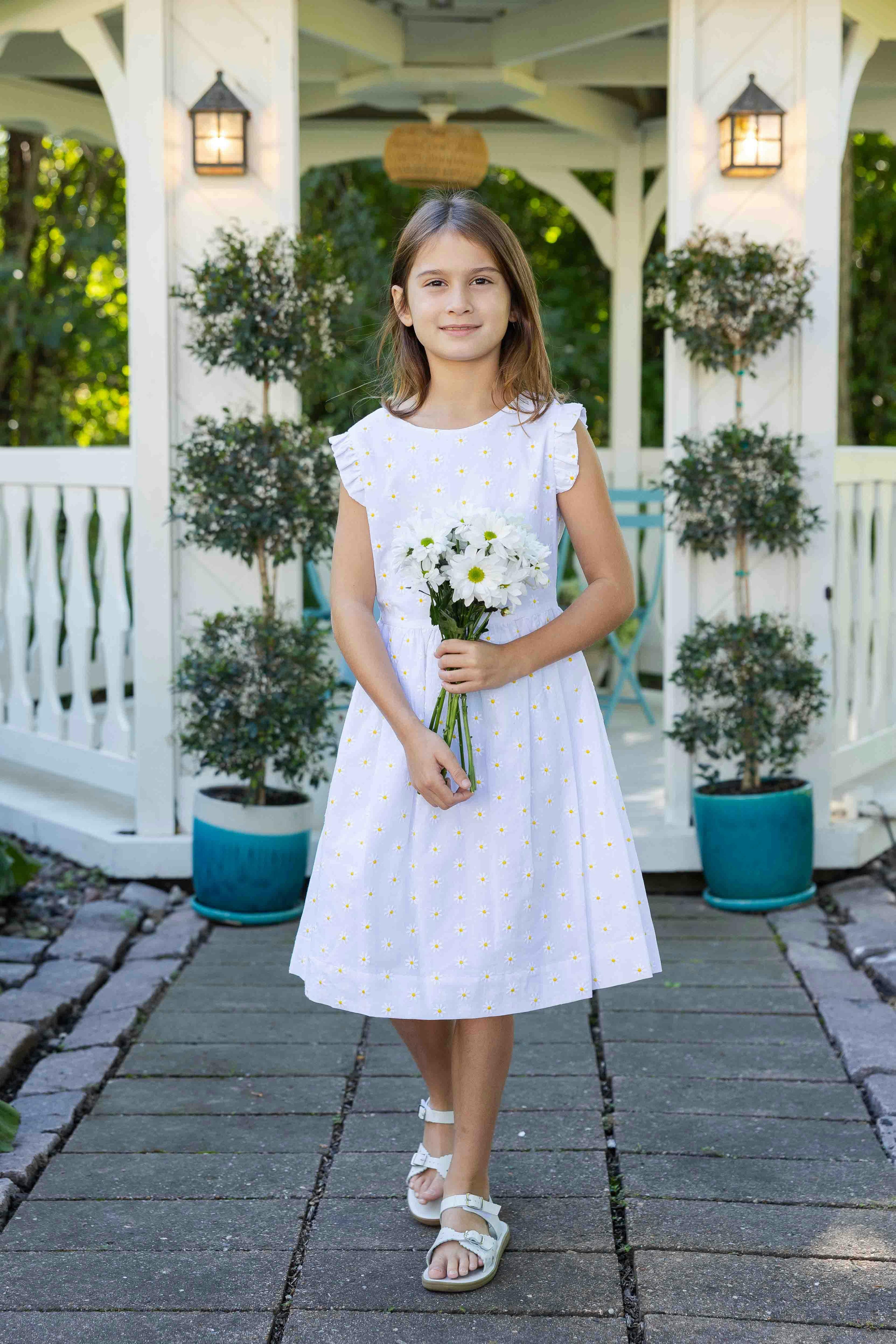 Embroidered Daisy Dress