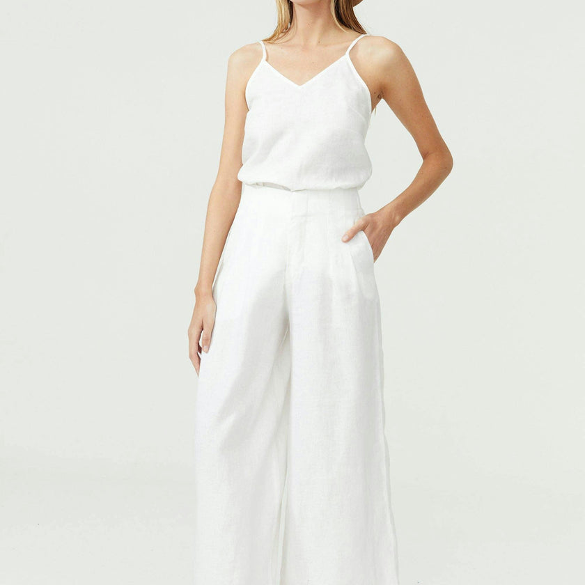 Culotte Linen Pants - Off White