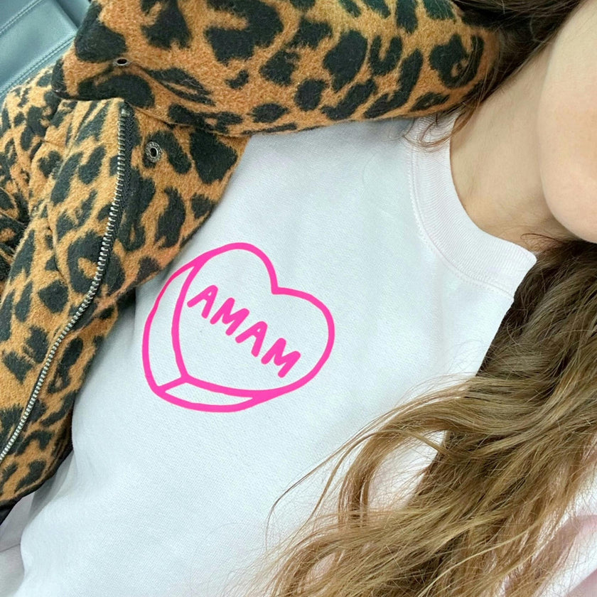 Women's Luv Letters Mama Sweatshirt, Pink