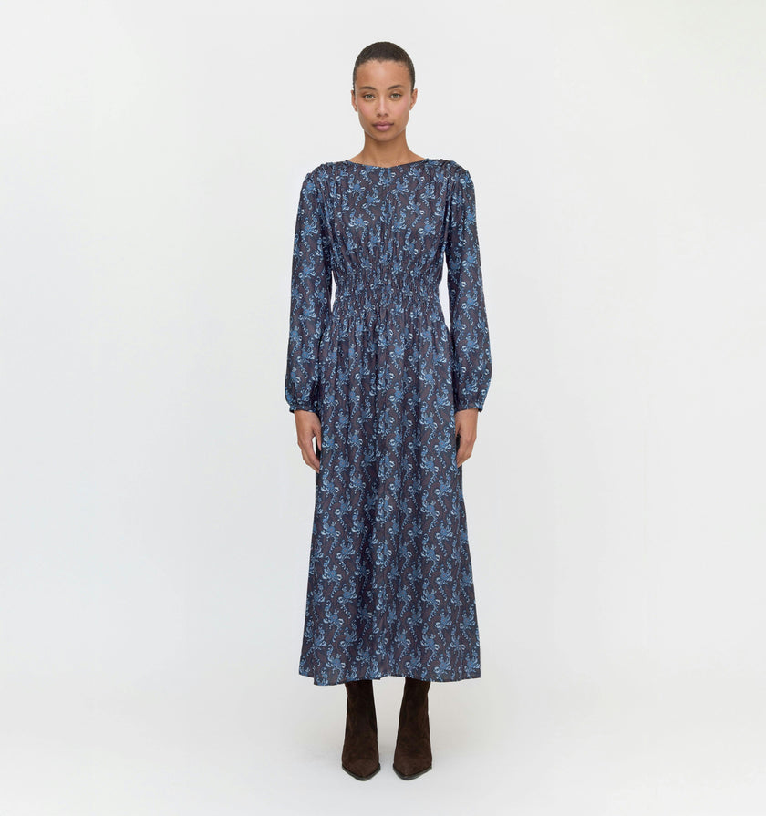 The Rosely Dress - Navy Cala Paisley