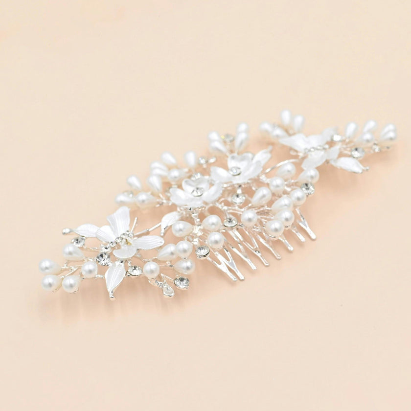 Crystal Olea Butterfly Floral Hair Comb
