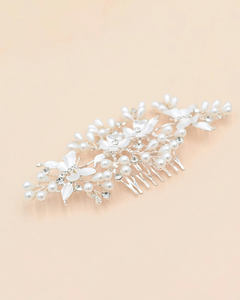 Crystal Olea Butterfly Floral Hair Comb