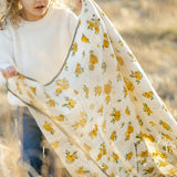 Original Organic Cotton Muslin Quilt - Yellow Roses