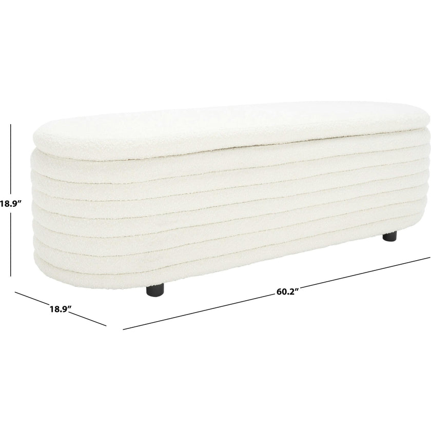 Jaymie Boucle Storage Bench