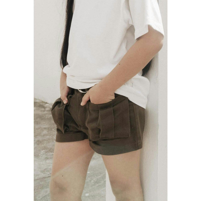 Organic Cotton Cargo Front Short With Belt