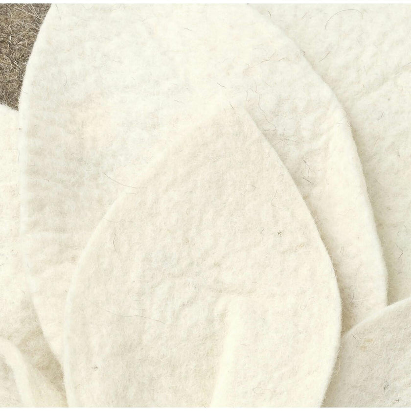 Hand Felted Wool Pillow - 3D Flower Cream Gray - 20"