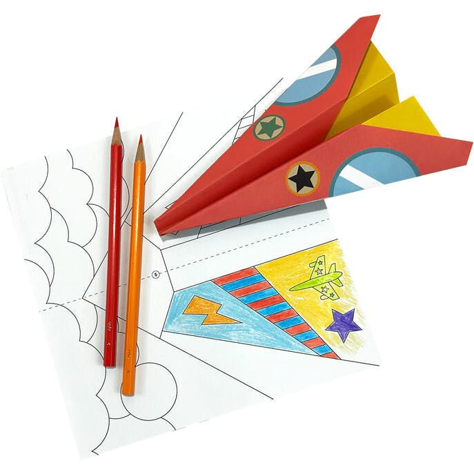 DIY Paper Airplanes Activity Kit - 24 Designs - 2 Sticker Sheets
