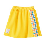Yellow Plaid Trim Cotton Skirt