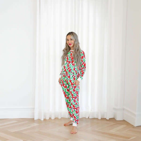 Organic Adult Women's Pajamas - Holiday Lights