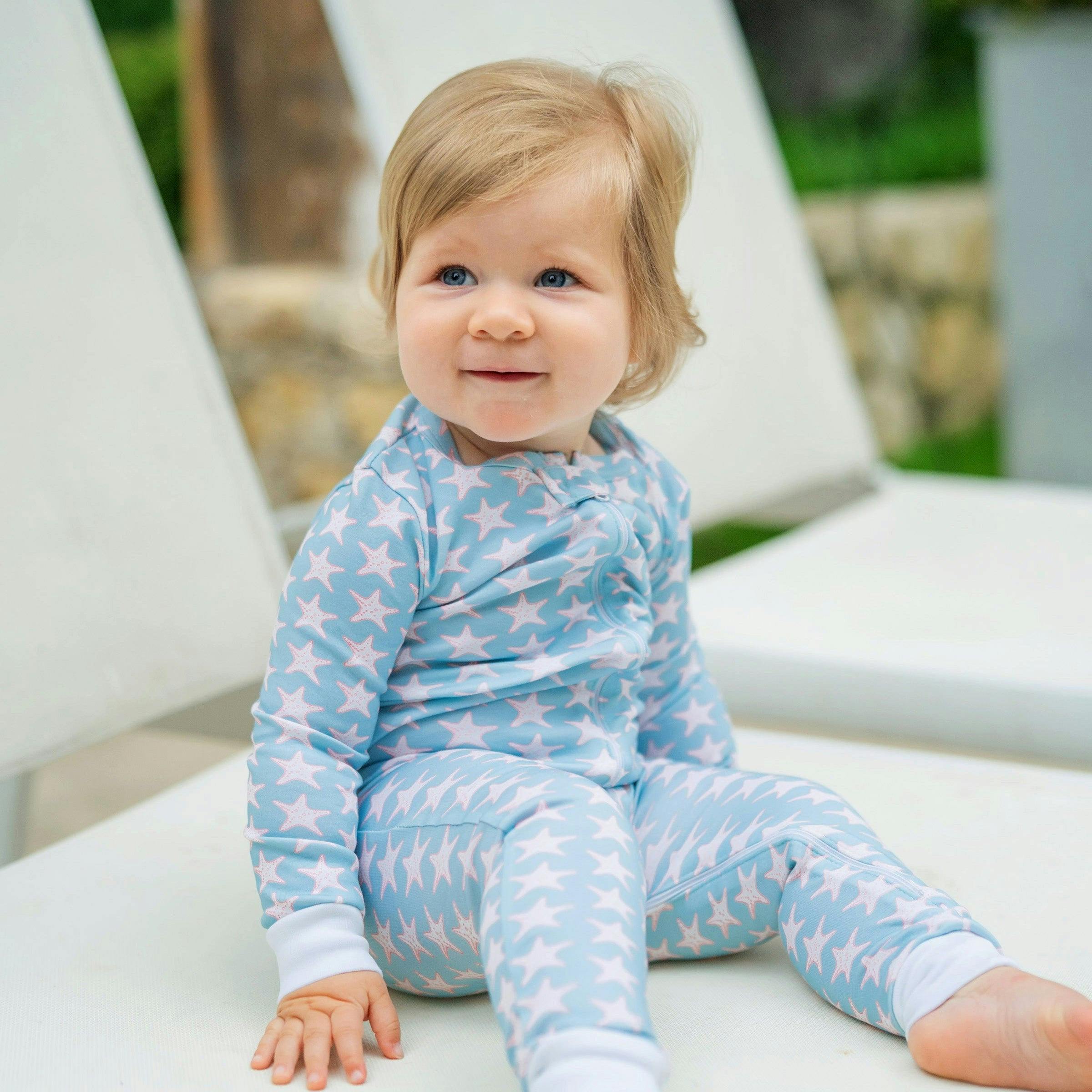 Parker Zipper Pajama - Seaside Starfish
