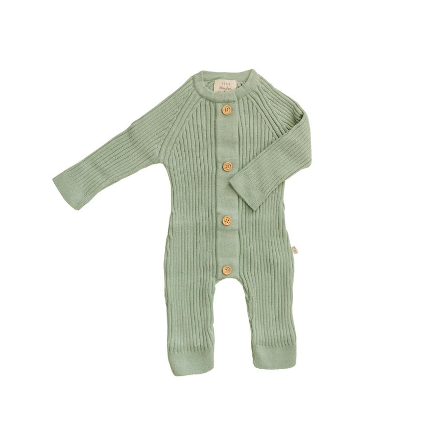 Organic Cotton Rib Romper with Magnetic Buttons