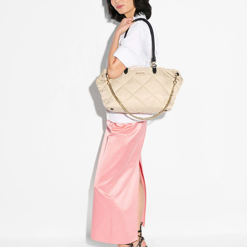 Buff/Black Medium Madison E/W Tote