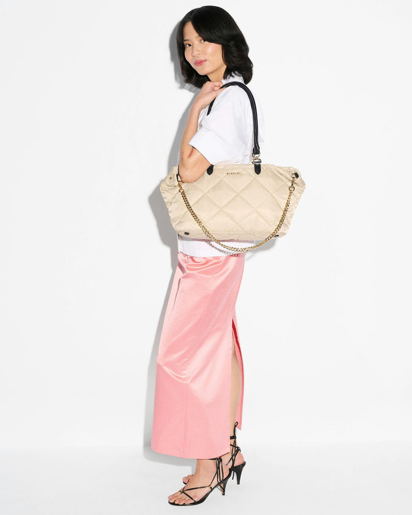 Sand/Black Medium Madison E/W Tote