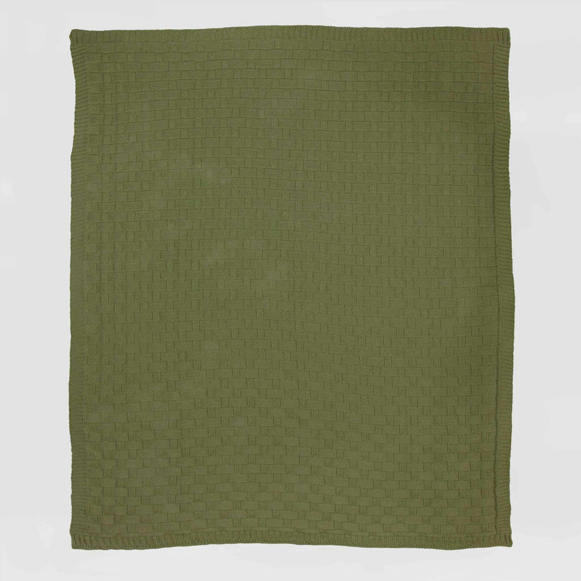 Textured Sustainable Knit Throw Blanket - Basketweave