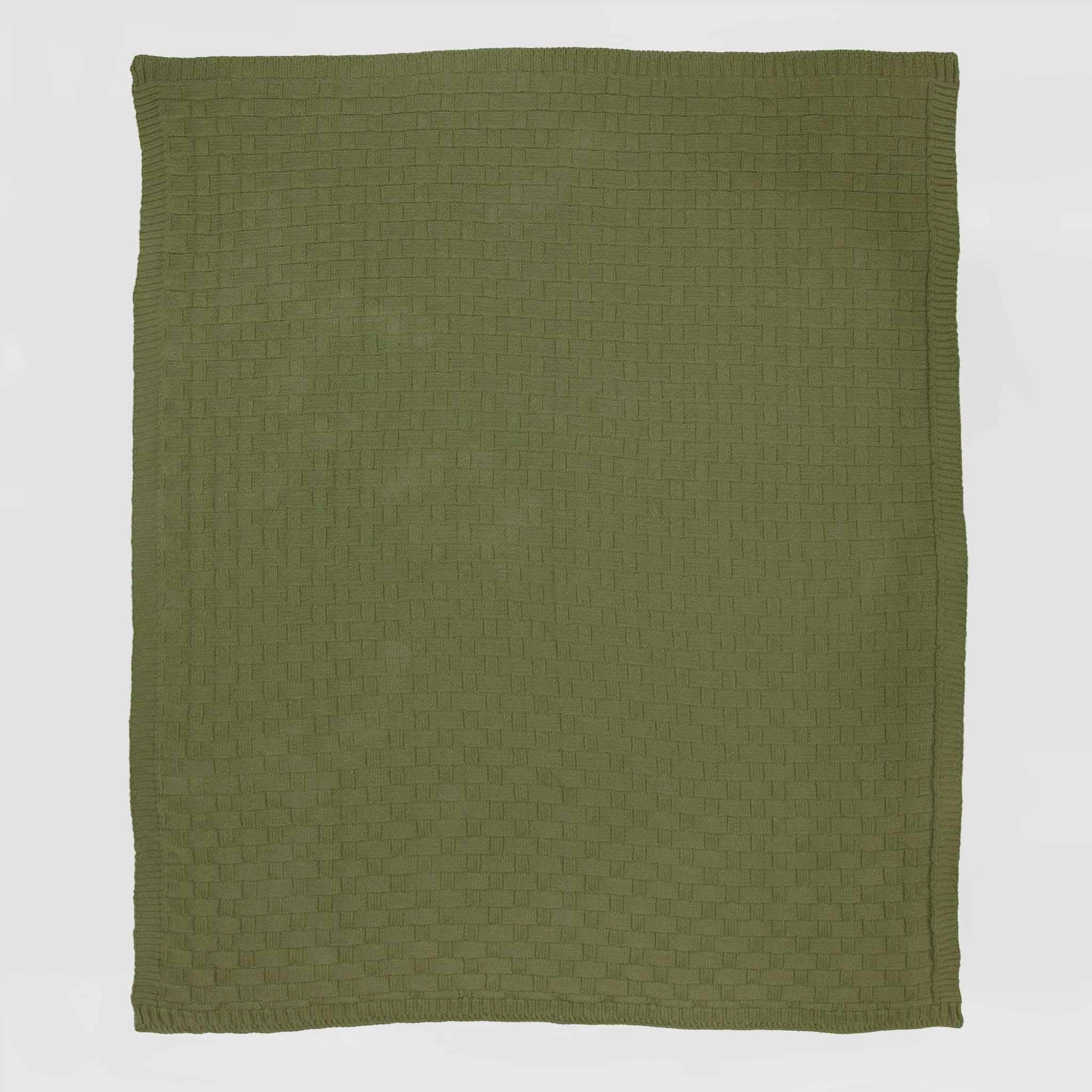 Textured Sustainable Knit Throw Blanket - Basketweave