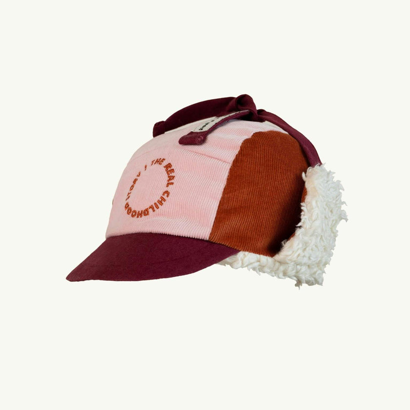 children's organic cotton cap - pink snow