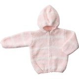 Chenille - Pretty Pink & Ivory Stripe Hooded Jacket