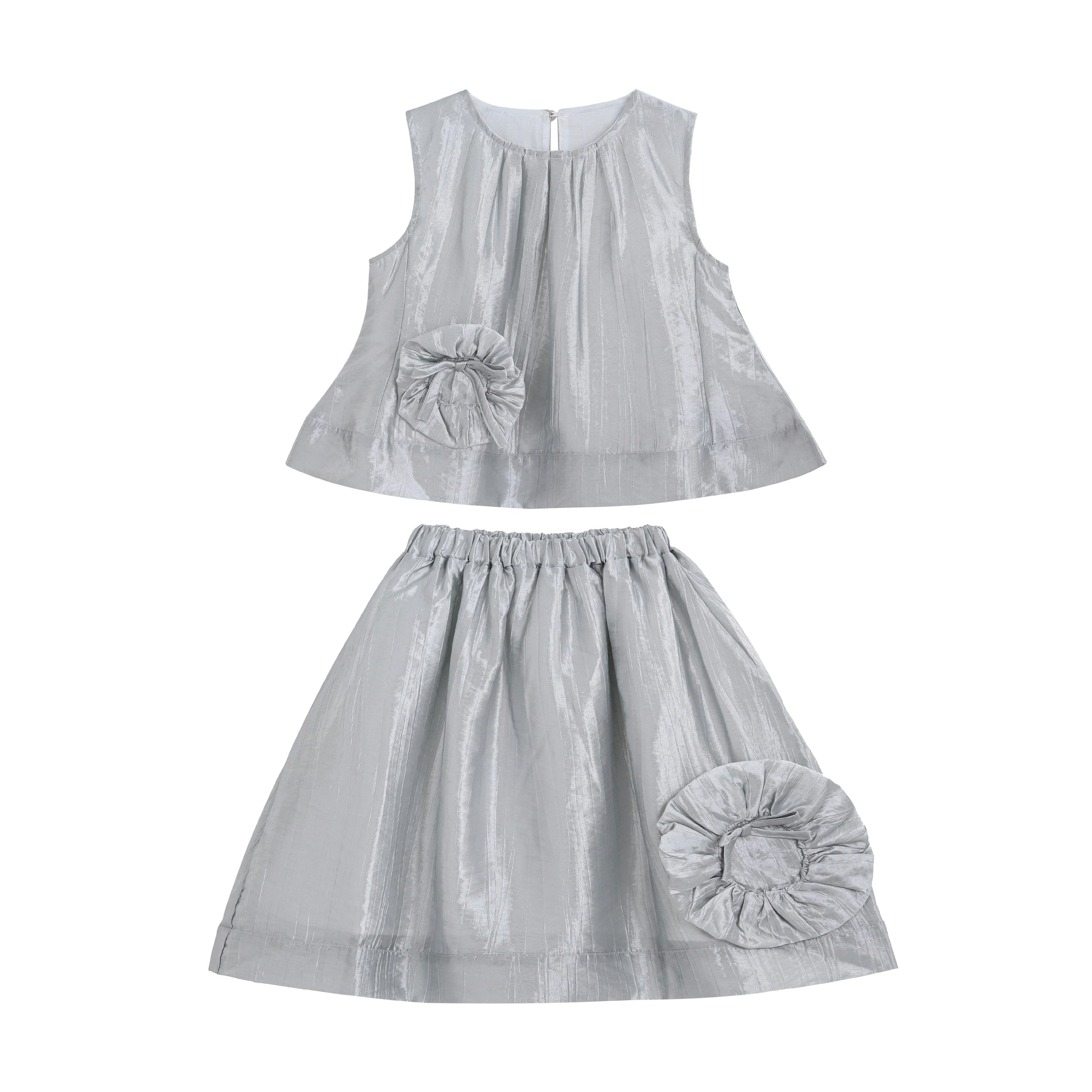 Silver Nerissa Bloom Skirt Set