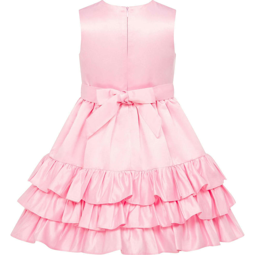 Arabella Frill Satin Girls Party Dress
