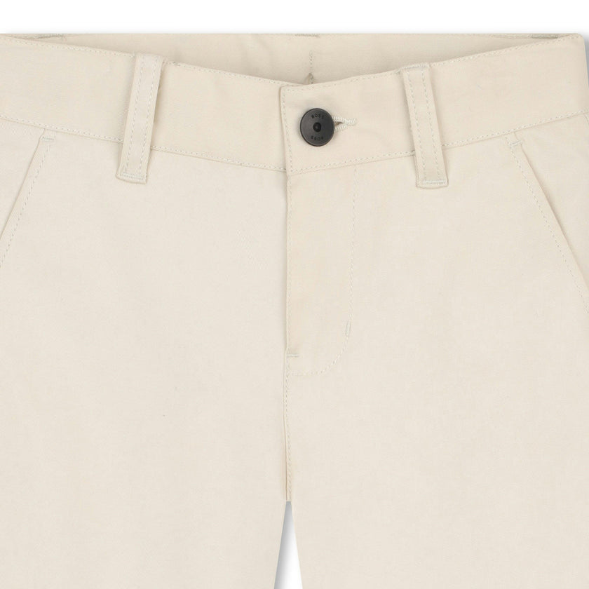 Beige Casual Folded Shorts