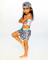 Swim Shorts Black Leopard Print