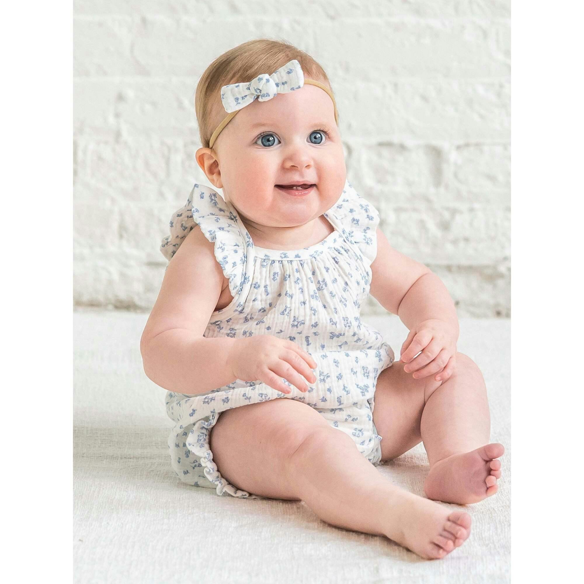 Sandra Muslin Tank Bubble Romper - Rosebay Floral / Coconut + Sea