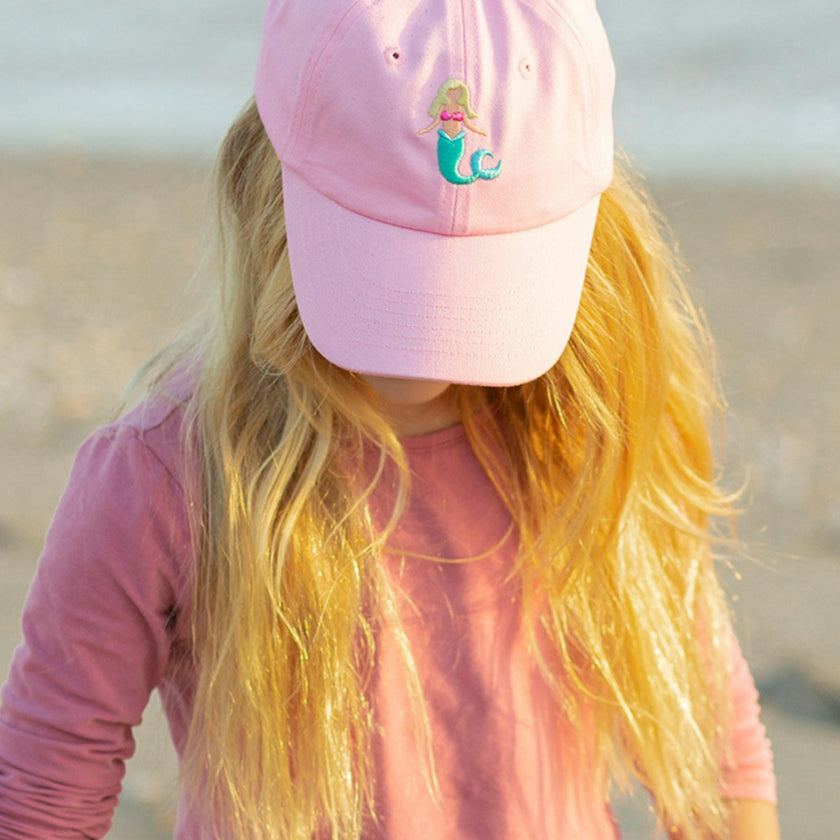 Pink Mermaid Bow Baseball Hat (Baby/Toddler, Youth)