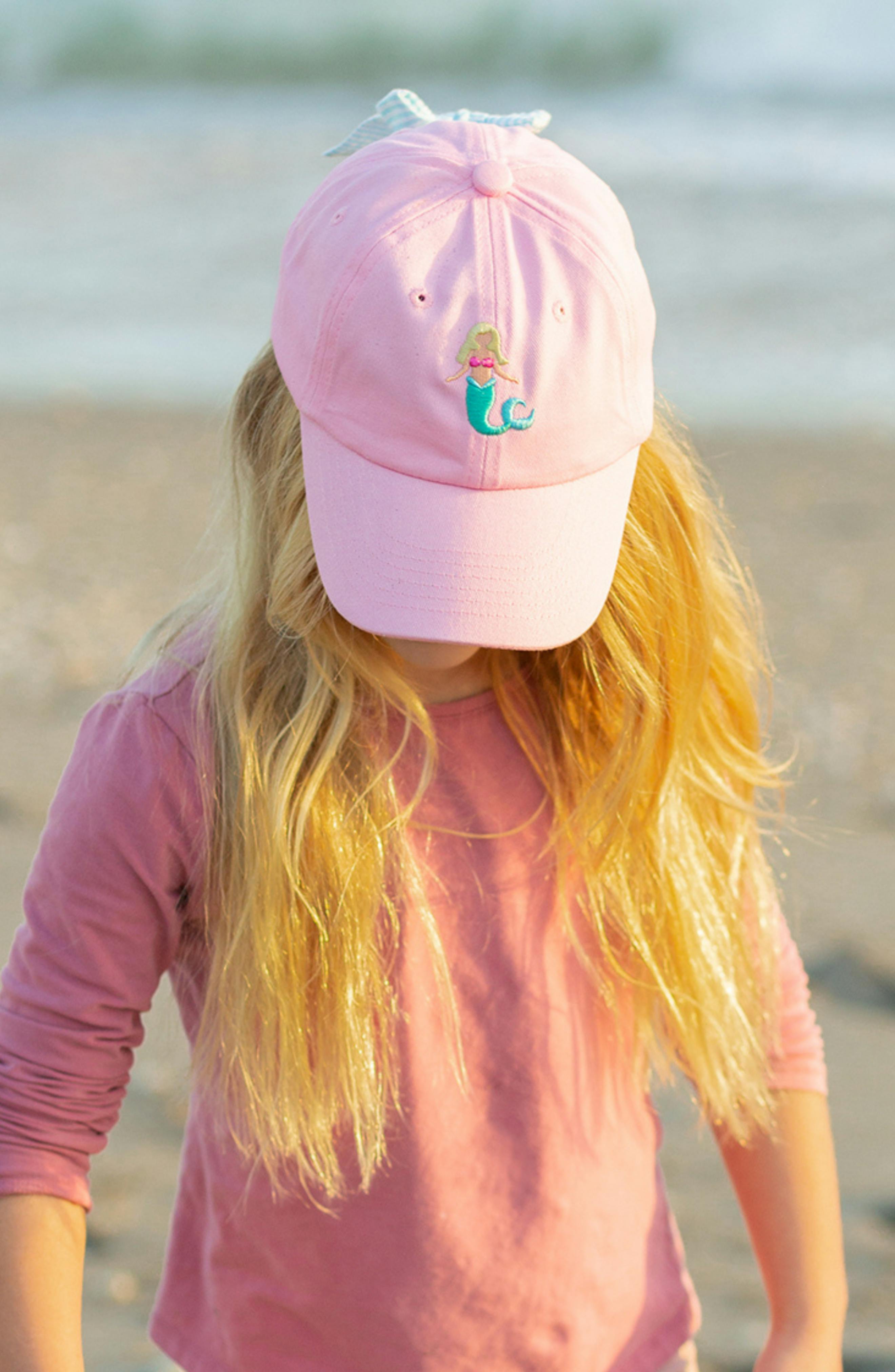 Pink Mermaid Bow Baseball Hat
