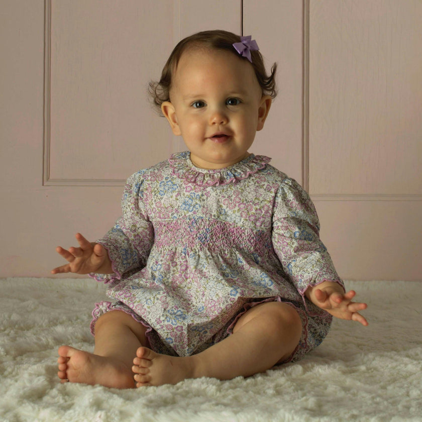 Smocked Scalloped Babysuit