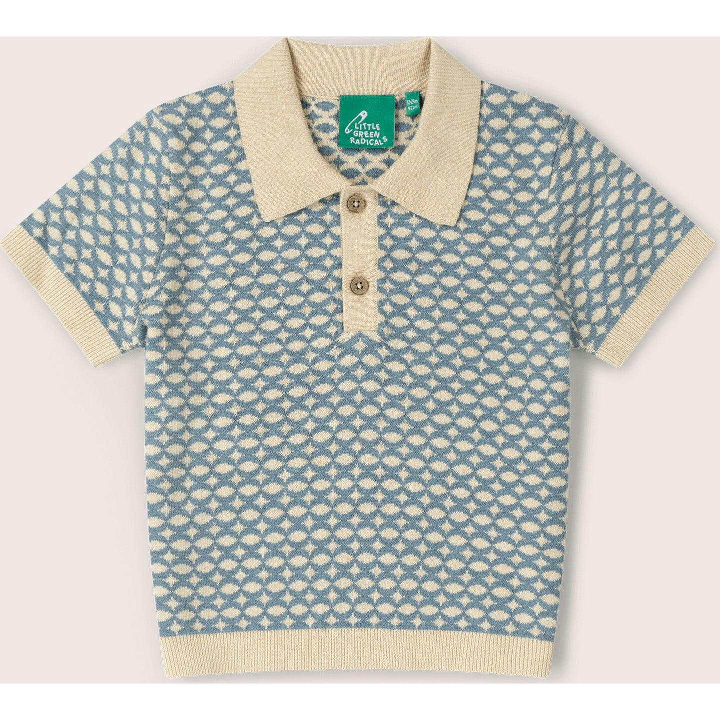 Hazy Blue Short Sleeve Knitted Top, Blue