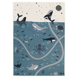 Flat Woven Graphic Print Rectangular Play Rug