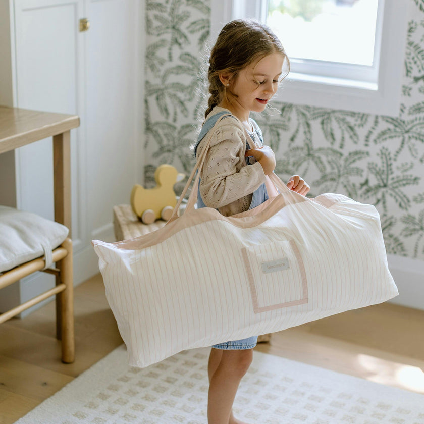 [NEW] XL Organic Nap Mat- Pink Stripe