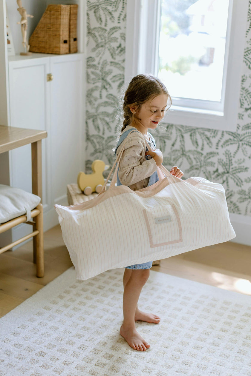 [NEW] XL Organic Nap Mat- Pink Stripe