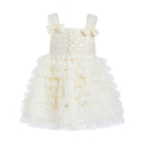 Ivory Bow Tiered Tulle Dress