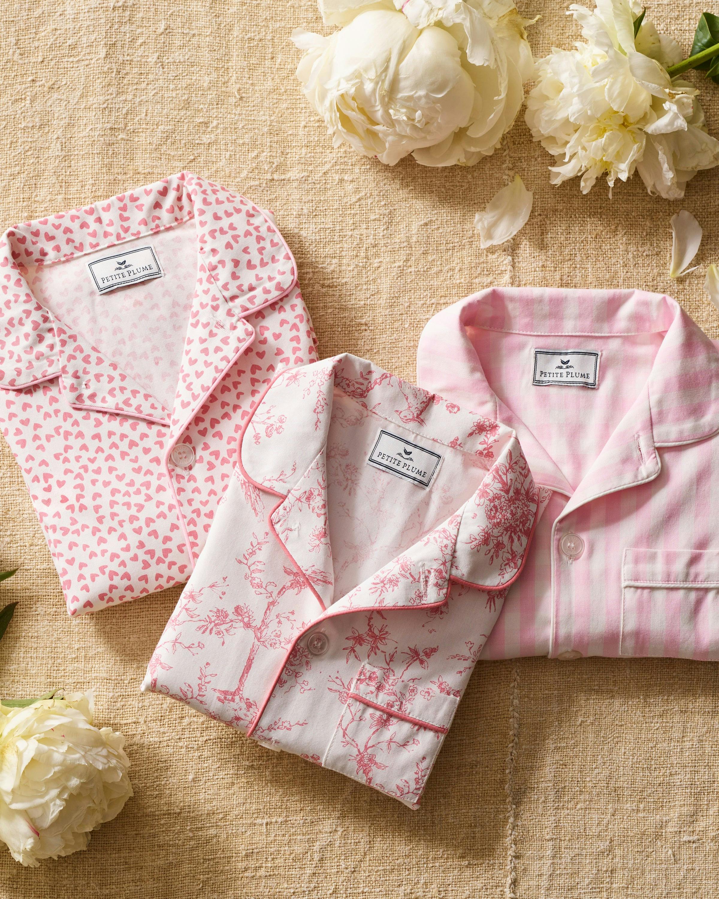 Kid's Twill Pajama Set in Pink Timeless Toile