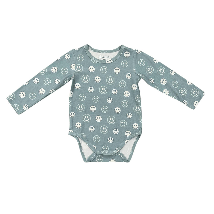 Baby Boy Long Sleeve Bodysuit in Heart Eyes
