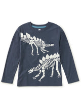 Fossil Stegosaurus Graphic Tee, Blue Ombre