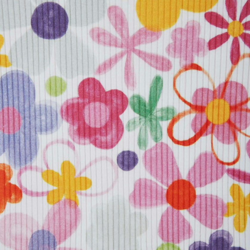 Girls Printed Rib Dress | Multicolor Floral