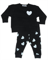 Toddler Chenille Heart Set - Black