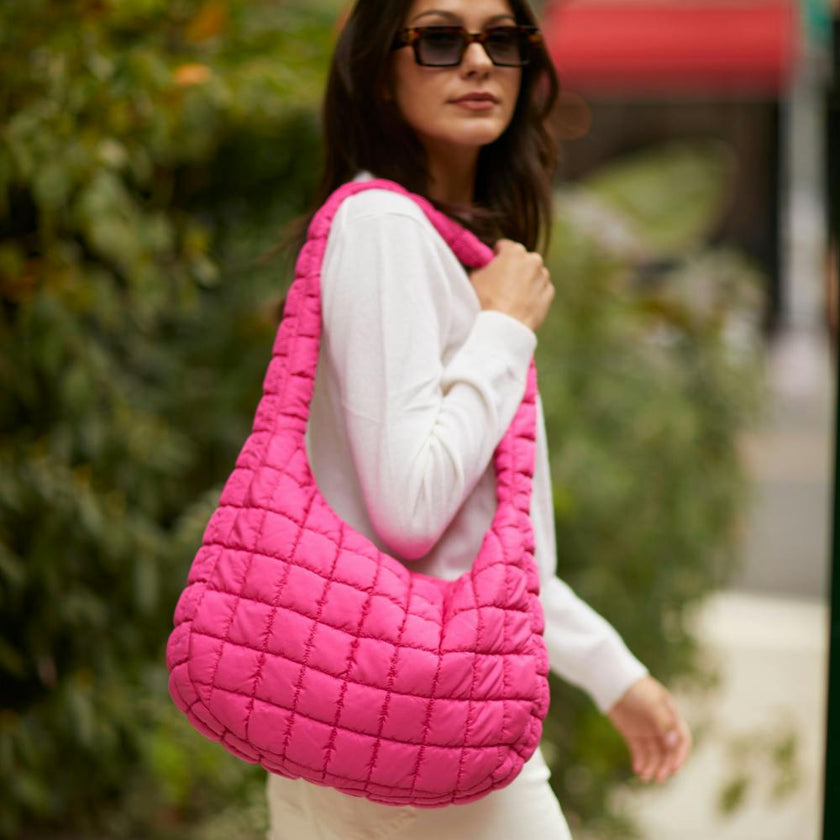 Cloud 9 Puffer Crossbody Bag - Hot Pink